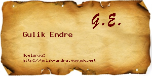 Gulik Endre névjegykártya
